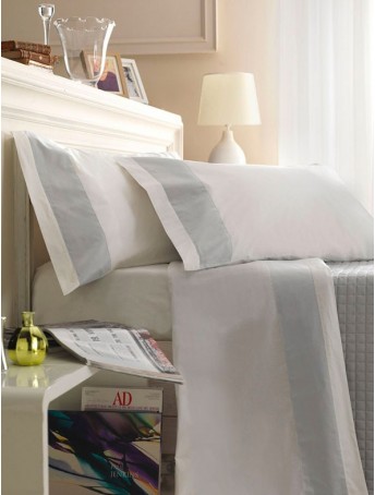 Double size Bed Sheet Set with applied border 100% Satin Cotton