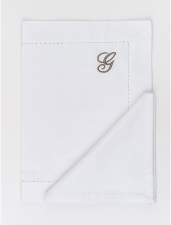 Cotton Placemat With Embroidered Initials and napkin