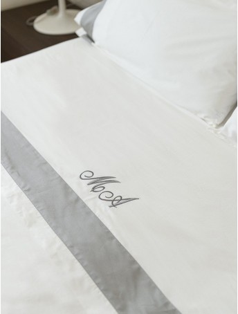 Customized Bed Sheet Set With Satin Cotton Border