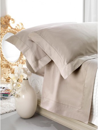 Double size Satin Cotton Bed Sheet set with A-Jour Hem