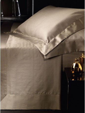 Double size Striped Cotton Satin Bed Sheet Set