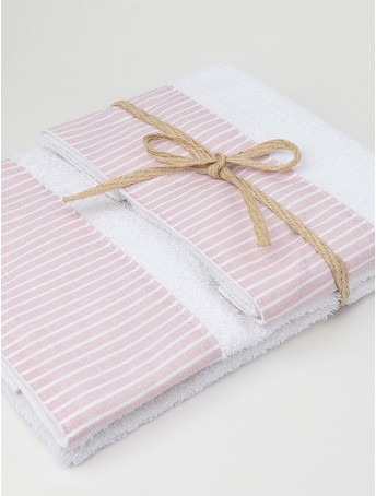 Couple Sponge Towel with linen border