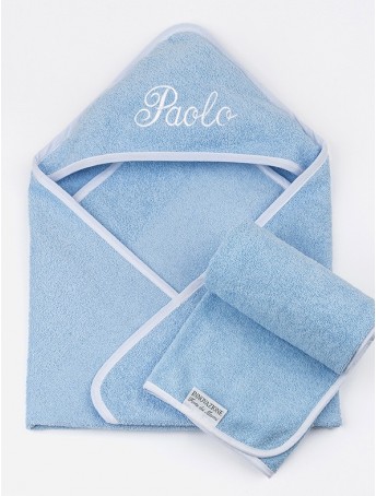 Telo con Cappuccio Baby + Asciugamano Personalizzati