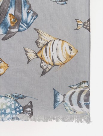 Fish fantasy beach towel - Grey